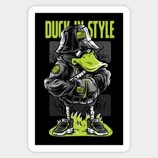 duck style neon illustration Sticker